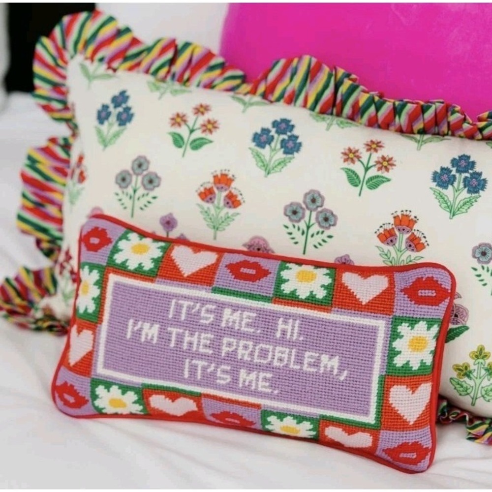 Furbish - It's Me 8" x 14" Needlepoint Pillow Home Decor Cute Cottagecore - Picture 2 of 6